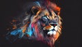 Colourful lion