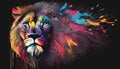 Colourful lion art