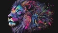 Colourful lion art