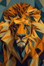 Colourful lion face abstract