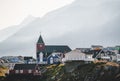 Colourful little Arctic town Sisimiut in Greenland,Qeqqata Municipality, aka Holsteinsborg . Second largest city in