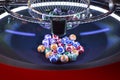 Colourful lottery balls in a machine