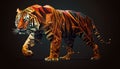 Colourful low polygon geometric tiger animal. Generative AI