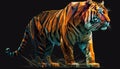 Colourful low polygon geometric tiger animal. Generative AI