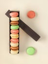 Colourful macaroon biscuits, still life