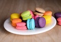 Colourful macaroons or macarons