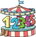 Math carousel with numbers from 1 to 5