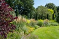 Colourful mature garden influenced by the naturalistic planting at Bressingham Gardens, Diss, Norfolk UK