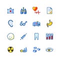 Colourful medicine icons