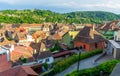 The colourful medieval houses of Sighisoara