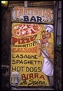 Italian restaurant menu board, offering traditional food.