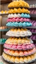 Colourful meringue display in the shop illustration Artificial intelligence artwork generated