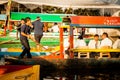 Colourful Mexican gondolas at Xochimilco's Floating Gardens in M