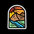 Colourful Mountain Logo Vector Design illustration Emblem