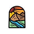 Colourful Mountain Logo Vector Design illustration Emblem