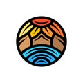 Colourful Mountain Logo Vector Design illustration Emblem