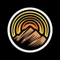 Colourful Mountain Logo Vector Design illustration Emblem