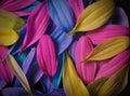 Colourful multi coloured flower petals Royalty Free Stock Photo