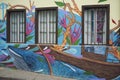 Colourful murals in Valparaiso, Chile.