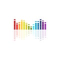 Colourful music equalizer vector, sound wave vector illustration