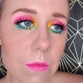 Colourful Neon Rainbow Eye Makeup