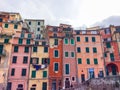 Colourful old houses of Riomaggiore fisherman village, Cinque Terre, La Spezia, Italy Royalty Free Stock Photo