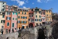 Colourful old houses of Riomaggiore fisherman village, Cinque Terre, Liguria, Italy Royalty Free Stock Photo