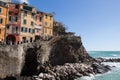 Colourful old houses of Riomaggiore fisherman village, Cinque Terre, Liguria, Italy Royalty Free Stock Photo