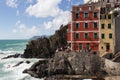 Colourful old houses of Riomaggiore fisherman village, Cinque Terre, Liguria, Italy Royalty Free Stock Photo