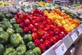 Colourful organic pepper. Healthy vegetables at the grocery store. Healthy natural food concept Royalty Free Stock Photo