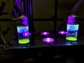 Colourful Organic photochemical rection in glass vials under metal block cooling condition under blue light for green chemistry
