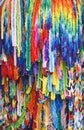 Colourful Origami cranes paper fold as background Royalty Free Stock Photo