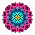 Colourful Ornamental Mandala Design Coloing Book Royalty Free Stock Photo