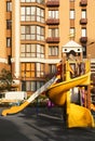 Colourful playground for children in residential area Royalty Free Stock Photo