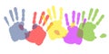 Colourful Paint Handprints Royalty Free Stock Photo
