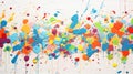 Colourful paint splash wall art