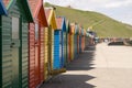 Colourful painted beach huts at Whitby