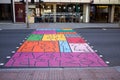 Colourful Painted Pedestrain Road Crossing Southwark London