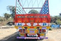 Colourful painted truck back