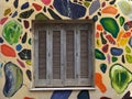 Colourful Painted Wall With Shuttered Window