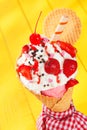 Colourful party ice-cream cone Royalty Free Stock Photo