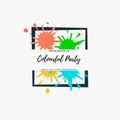 Colourful Party invitation greeting card, poster and banner design.