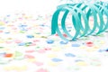 Colourful party paper ribbons and confetti Royalty Free Stock Photo