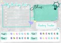 Colourful pastel tone printable or digital Reading List page, paper, sheet, calendar, to do list, appointment and notes