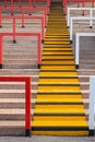 Colourful pattern in an English soccer stadium