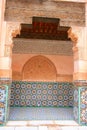 Decorated door at Moroccan madrassa Royalty Free Stock Photo