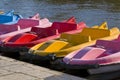 Colourful pedal boats.