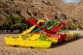 Colourful pedalos on Las Teresitas beach Royalty Free Stock Photo