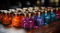 colourful pigments a on a table Royalty Free Stock Photo