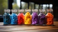 colourful pigments a on a table Royalty Free Stock Photo